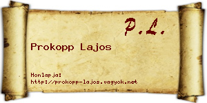 Prokopp Lajos névjegykártya